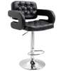 Office seat: Adjustable swivel black leather barstool thumb 2