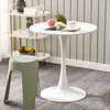 Tulip Metal Base Round White Dining Table thumb 4