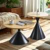 2 Pcs Brown Wooden Tops Living Home Coffee Table Set thumb 7