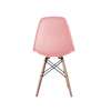 Dining Chair; Molded Abs Plastic, Wood Legs, Light Pink thumb 2