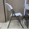 Foldable chair: White foldable armless outdoor chair thumb 2