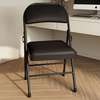 Office chair: Black leather foldable suty chair thumb 0