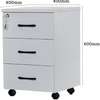 White 3 Drawer Wooden Pedestal Cabinet thumb 5