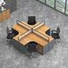 Curved 4-Way Office Workstation Desk thumb 0