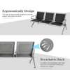 3 Seater Black Padded Reception Bench thumb 3