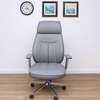 Office Chair; Grey Leather Office Chair thumb 0