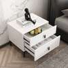 Modern White Bedside Table with 2 Drawers thumb 5