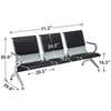 Durable 3-Seat Black Metal Bench with Padded Seats thumb 12