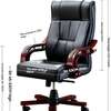 Office chair: Black leather executive office chair thumb 2