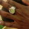 Silver Ring Watch with Rhinestones and Green Dial thumb 0