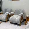 Set of 2 Armchairs with Cushions and Wooden Legs thumb 11