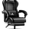 Gaming Chair; Ergonomic with Footrest, Reclining, Black thumb 5