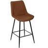 Brown Leather Non-Adjustable Counter Bar Stool thumb 6
