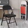 Sturdy Black Folding Chair Cushioned Seat thumb 4