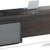 L-shaped Wooden Desk; Modern Home Office With File Drawers thumb 1