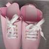 Pink canvas ladies flat shoes thumb 2