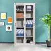 Cabinet: White Full Glass Storage Cabinet With 5 Shelves thumb 0