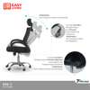 Office Seat: Black Ergonomic Mesh Swivel Chair With Headrest thumb 2
