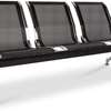 Waiting bench: 3-seater black waiting bench thumb 2