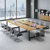 240cm Wood Steel Fixed Frame Office Table thumb 0