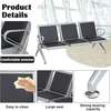 3 Seater Black Padded Reception Bench thumb 4