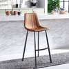 Brown Leather Non-Adjustable Counter Bar Stool thumb 4