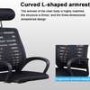 Office Chair: Adjustable Headrest, Lumbar, Swivel, Black thumb 3