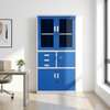 Cabinets: Blue Metallic Storage Cabinet with Safe thumb 1