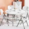 Foldable table: White round foldable training table thumb 0
