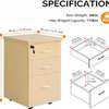 under desk movable 3-drawer cabinet thumb 5