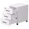 White 3 Drawer Wooden Pedestal Cabinet thumb 2