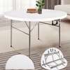 Foldable table: White round foldable training table thumb 1