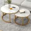 Marble Top Metal Frame Round Coffee Table thumb 0