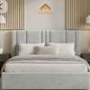 Modern Upholstered Bed Gray Padded Headboard thumb 0