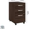 3 Drawer Dark Walnut Lockable Cabinet thumb 4