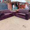 Purple Plush Sofa Set with Button-Tufted Design thumb 1