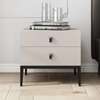 Modern White Bedside Table with 2 Drawers thumb 1