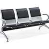 Durable 3-Seat Black Metal Bench with Padded Seats thumb 8