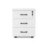 White 3 Drawer Wooden Pedestal Cabinet thumb 8