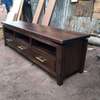 Wooden TV Stand with slated Doors and Drawers thumb 0