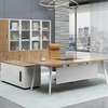 Modern Desk & Cabinet Set; White Metal Legs, Office Use thumb 6