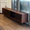 Wooden TV Stand with slated Doors and Drawers thumb 4