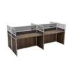 4-Way Rectangular Brown Office Workstation thumb 3
