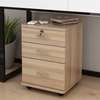 3-Drawer Mobile Pedestal in Dark Oak thumb 2
