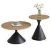 2 Pcs Brown Wooden Tops Living Home Coffee Table Set thumb 3