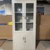 White Metal Storage Cabinet with Lockable Glass Doors thumb 6