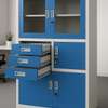 Cabinets: Blue Metallic Storage Cabinet with Safe thumb 6