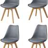 Dining Chairs; Retro Style With Wooden Legs & Padded Seat thumb 1