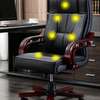 Office chair: Black leather executive office chair thumb 1