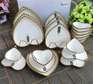 *30pcs Nordic Heart-shaped dinner set with gold rim